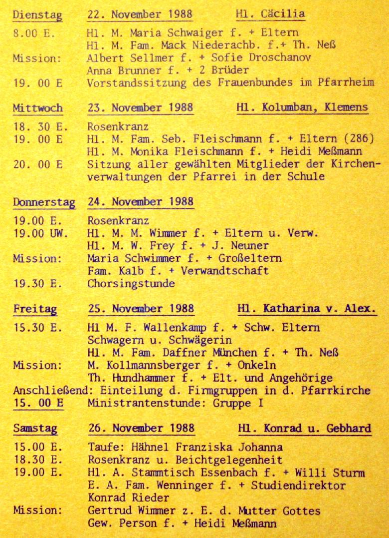 Nr. 45 /1988 Jahrgang 15 vom 20. Nov bis 27. Nov