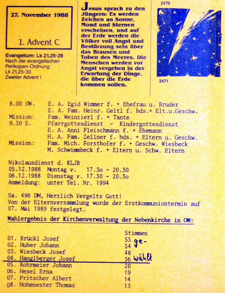 Nr. 45 /1988 Jahrgang 15 vom 20. Nov bis 27. Nov